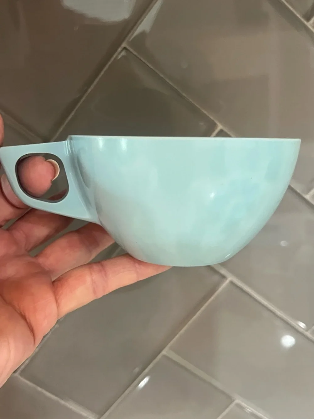 Vintage Stetson Melmac Mugs, Creamer and Sugar Bowl Set - Robin's Egg Blue 11 Pc
